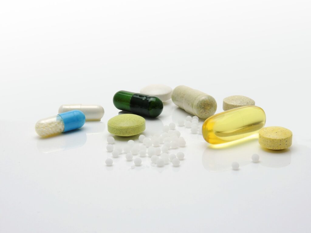 a group of pills and capsules
Nutritional Supplements